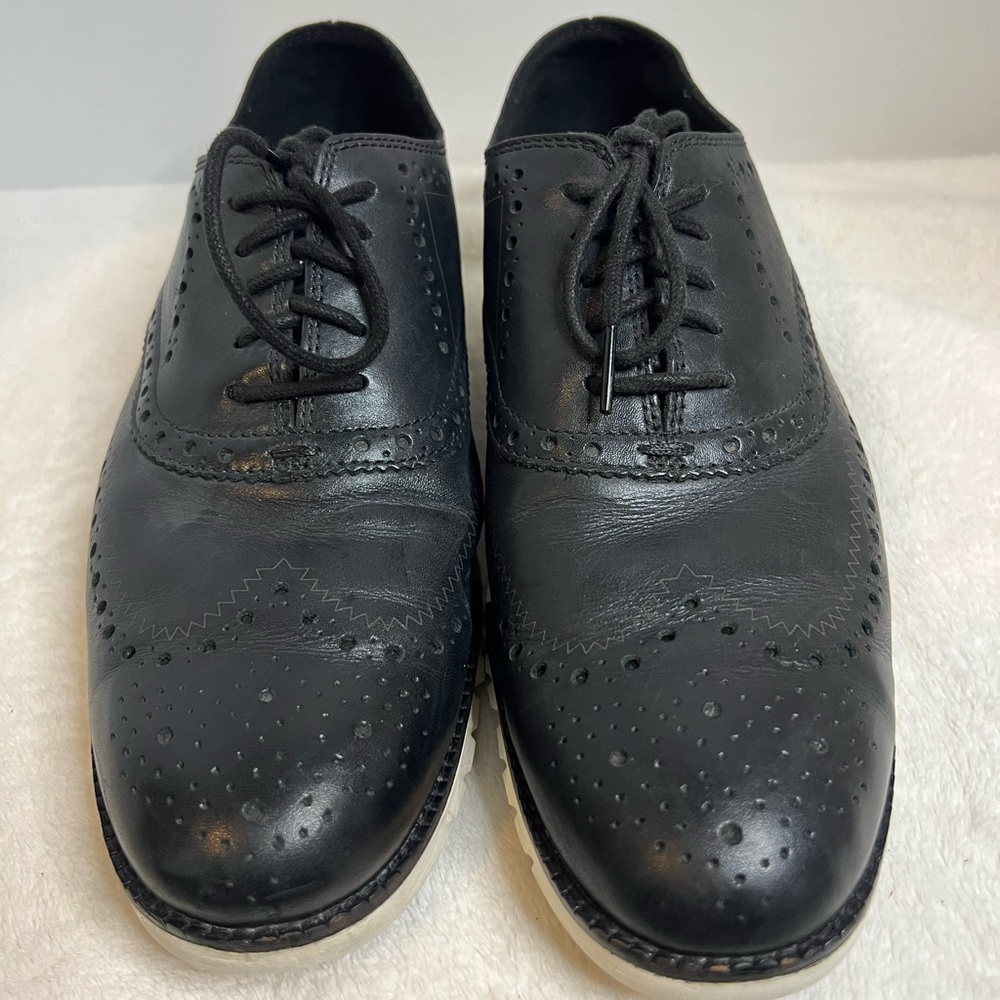 Cole Haan black wingtips zero grand size 10